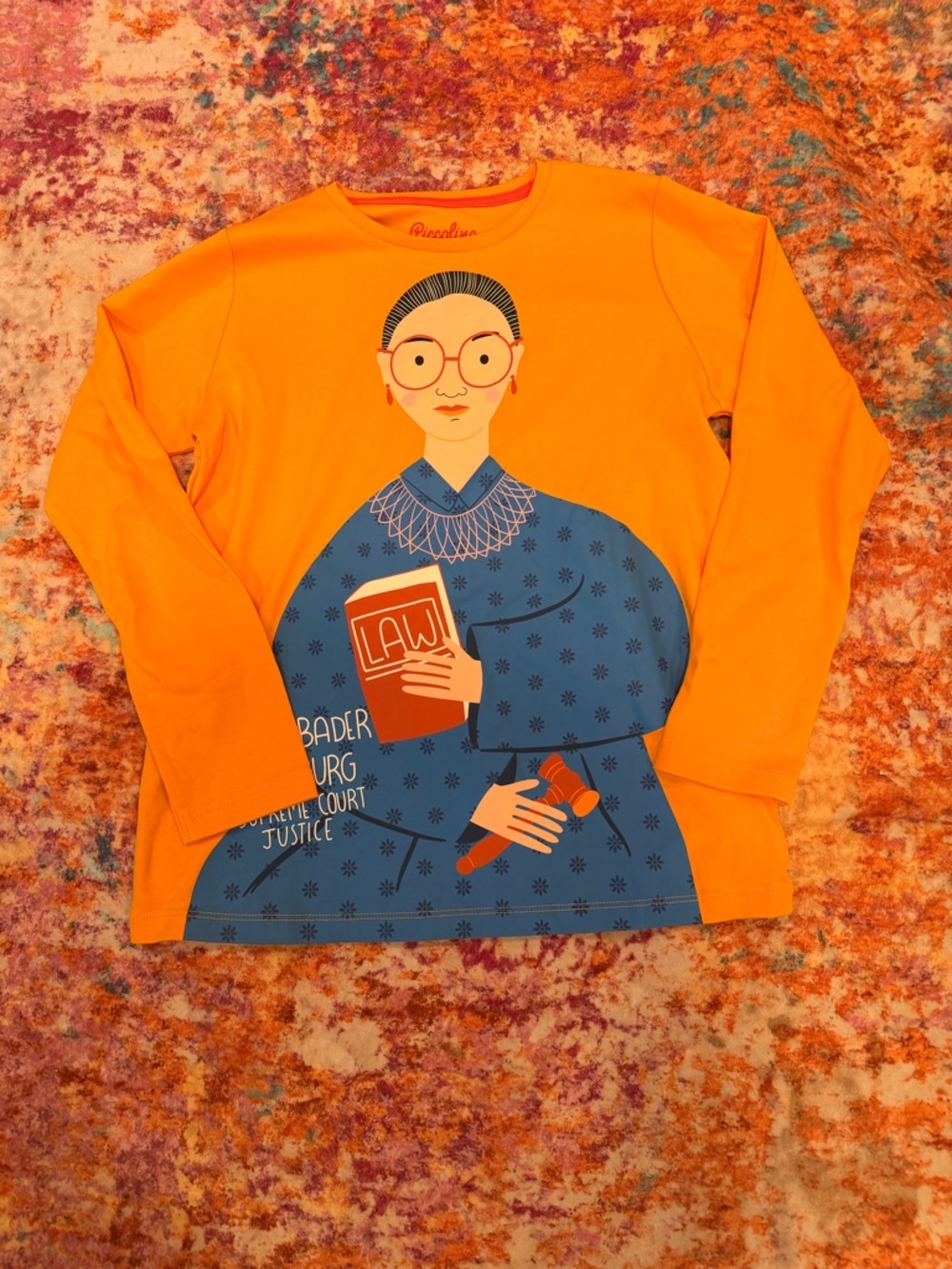 Piccolina Ruth Bader Ginsburg Graphic Long Sleeve Shirt Size 12